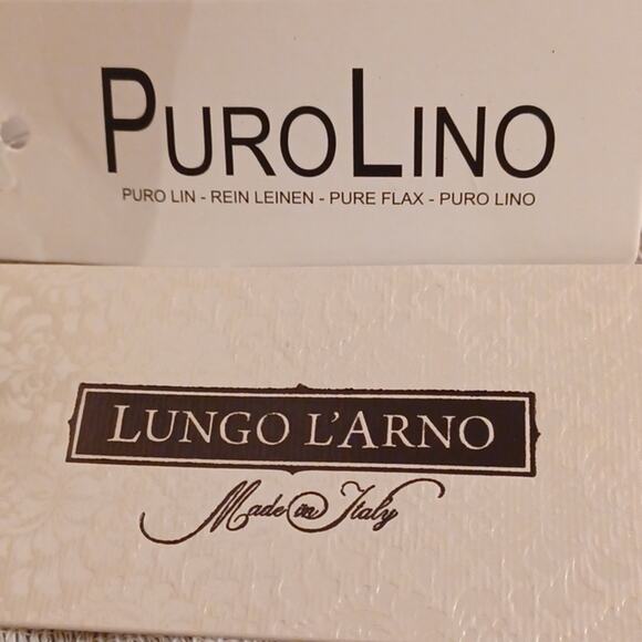 LUNGO L'ARNO Linen Top With Leaves Pattern and High/ Low Bottom. Size 1X - Picture 11 of 15